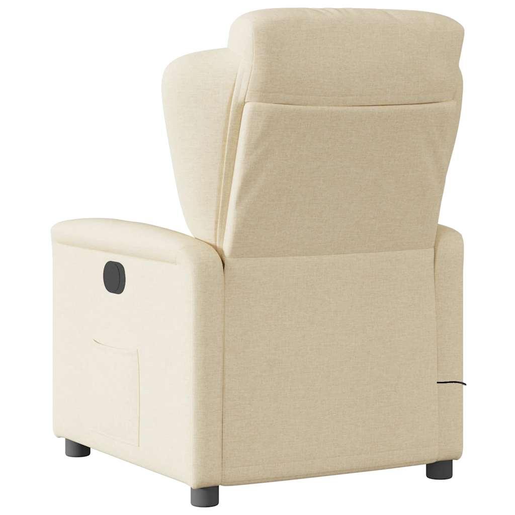 Massagestoel elektrisch verstelbaar stof crèmekleurig is nu te koop bij PeponiXL, paradijselijk wonen!