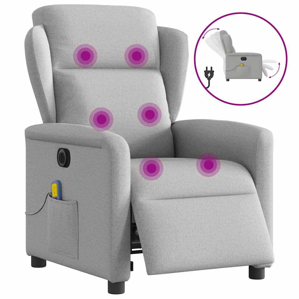 Massagestoel elektrisch verstelbaar stof wolk grijs is nu te koop bij PeponiXL, paradijselijk wonen!