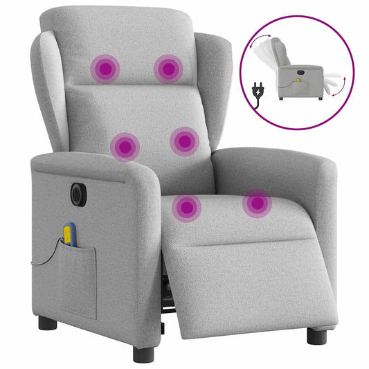 Massagestoel elektrisch verstelbaar stof wolk grijs is nu te koop bij PeponiXL, paradijselijk wonen!