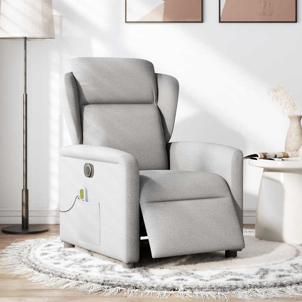 Massagestoel elektrisch verstelbaar stof wolk grijs is nu te koop bij PeponiXL, paradijselijk wonen!