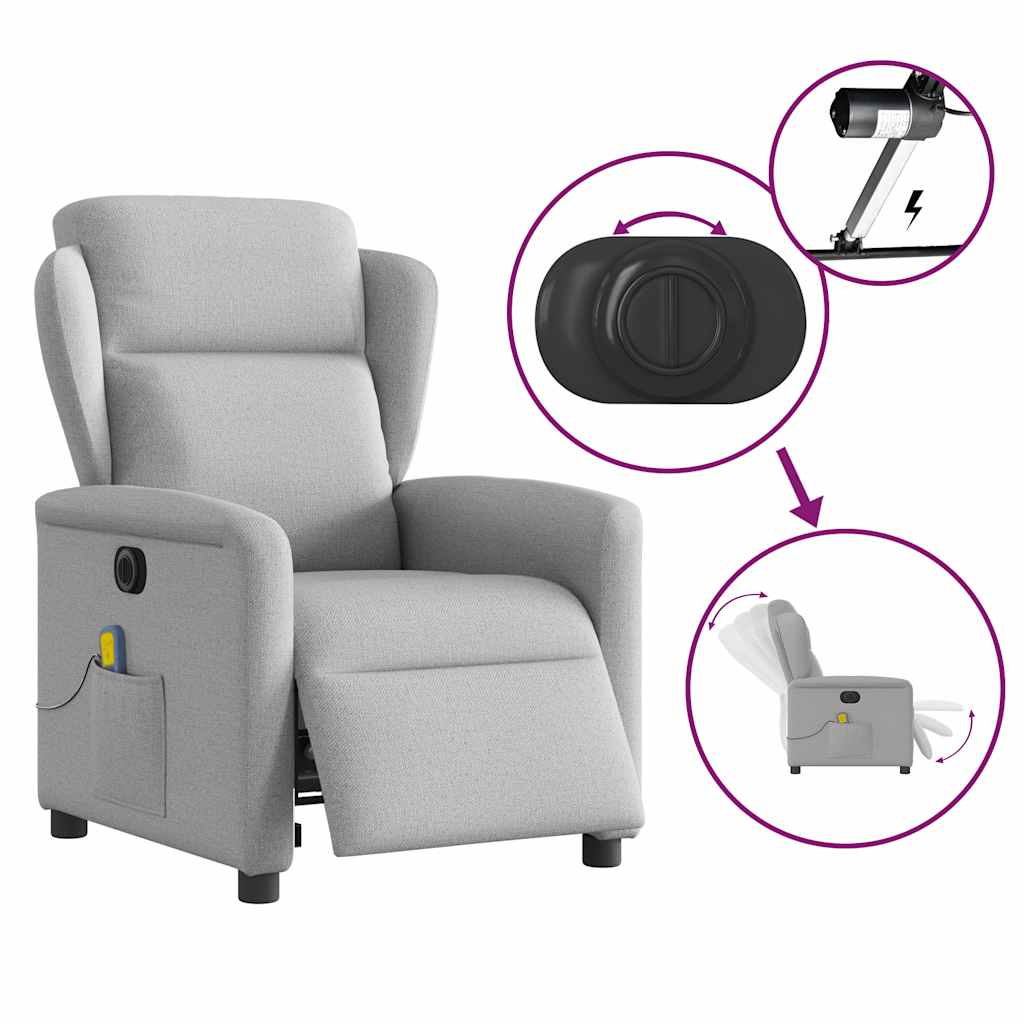 Massagestoel elektrisch verstelbaar stof wolk grijs is nu te koop bij PeponiXL, paradijselijk wonen!