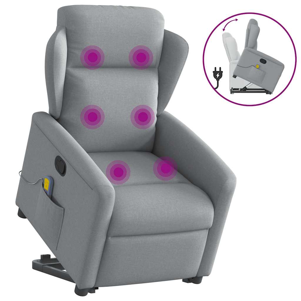 Sta-op-massagestoel verstelbaar stof lichtgrijs is nu te koop bij PeponiXL, paradijselijk wonen!