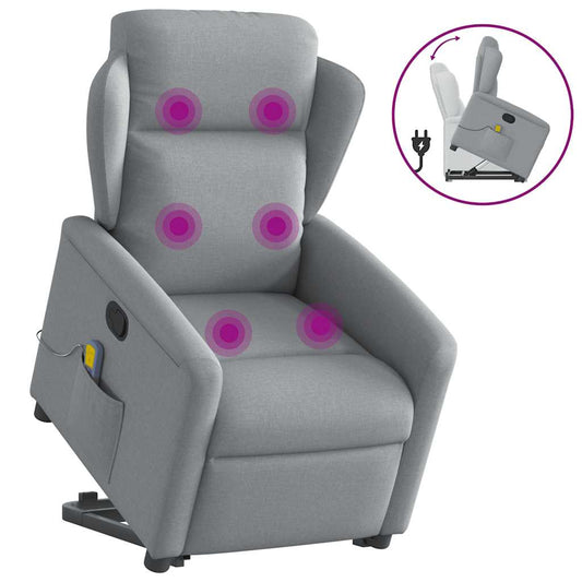 Sta-op-massagestoel verstelbaar stof lichtgrijs is nu te koop bij PeponiXL, paradijselijk wonen!