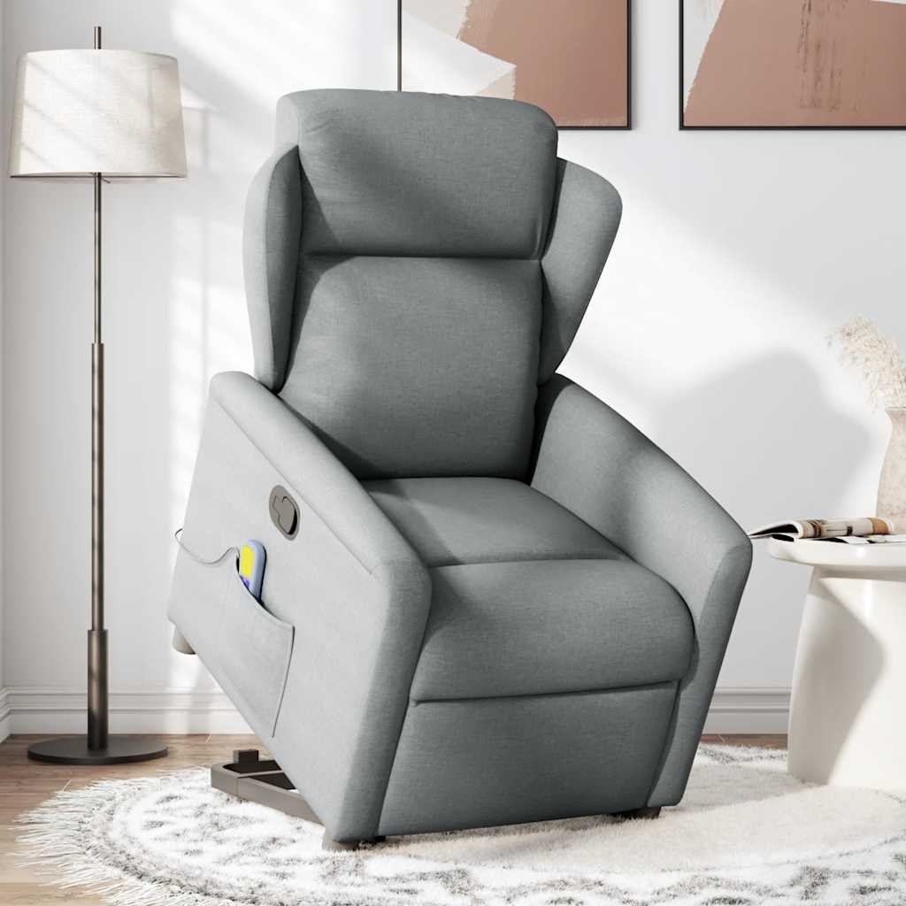 Sta-op-massagestoel verstelbaar stof lichtgrijs is nu te koop bij PeponiXL, paradijselijk wonen!
