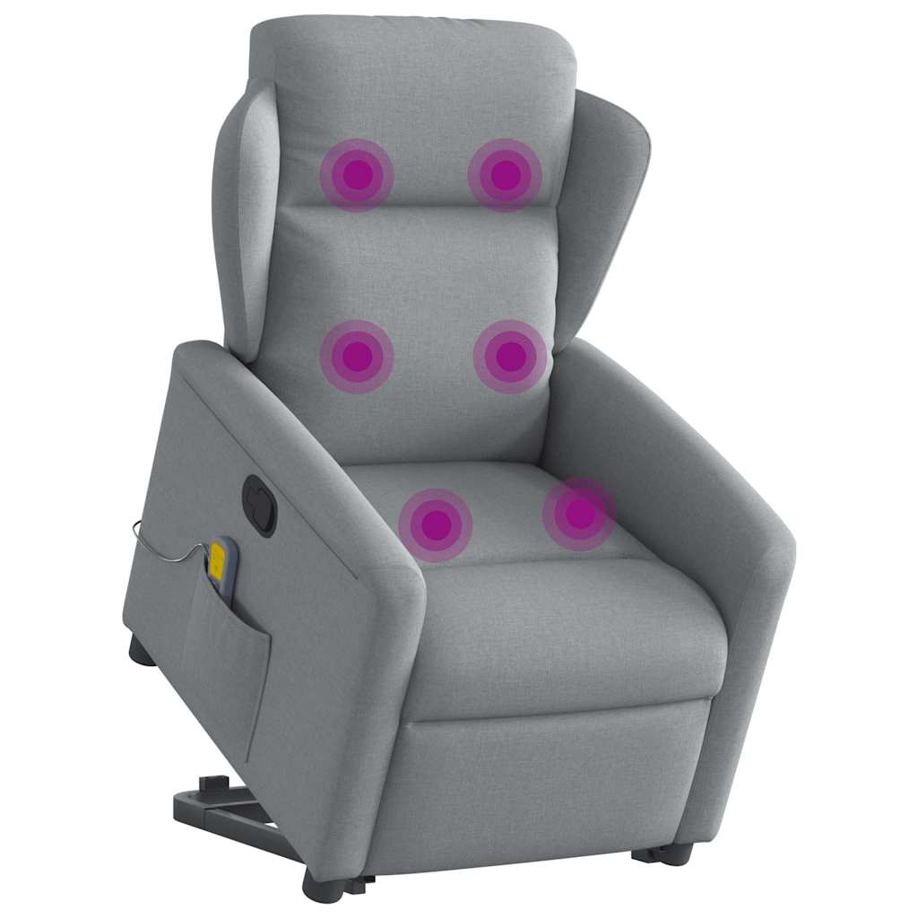 Sta-op-massagestoel verstelbaar stof lichtgrijs is nu te koop bij PeponiXL, paradijselijk wonen!