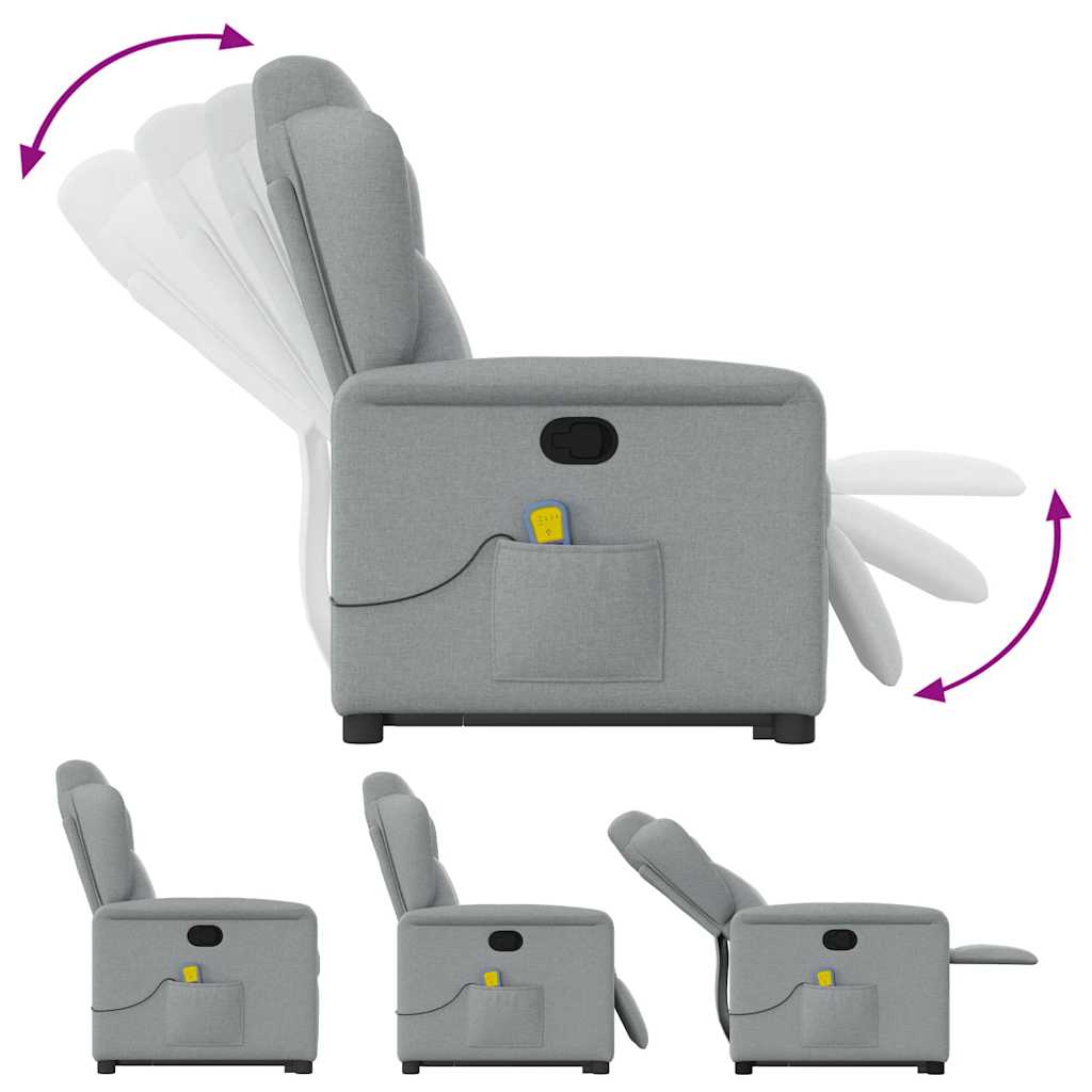 Sta-op-massagestoel verstelbaar stof lichtgrijs is nu te koop bij PeponiXL, paradijselijk wonen!