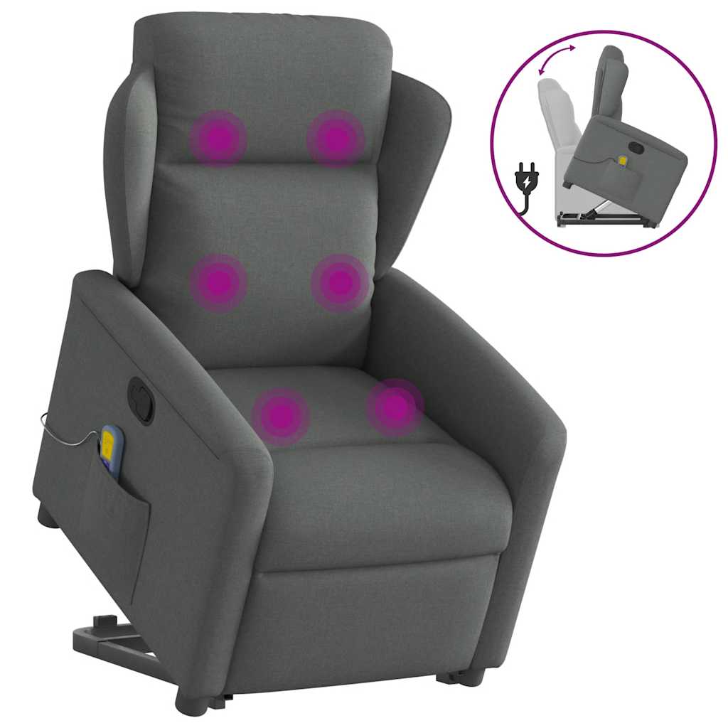 Sta-op-massagestoel verstelbaar stof donkergrijs is nu te koop bij PeponiXL, paradijselijk wonen!