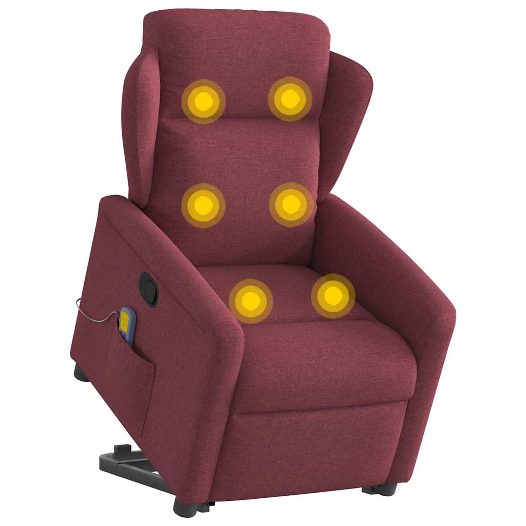 Sta-op-massagestoel verstelbaar stof wijnrood is nu te koop bij PeponiXL, paradijselijk wonen!
