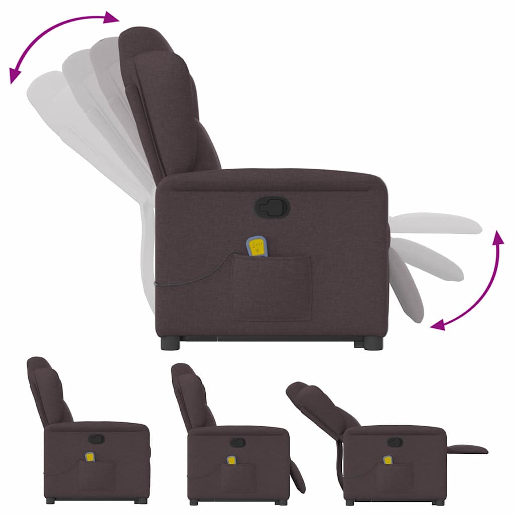 Sta-op-massagestoel verstelbaar stof donkerbruin is nu te koop bij PeponiXL, paradijselijk wonen!