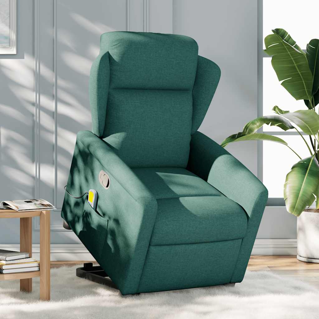 Sta-op-massagestoel verstelbaar stof donkergroen is nu te koop bij PeponiXL, paradijselijk wonen!