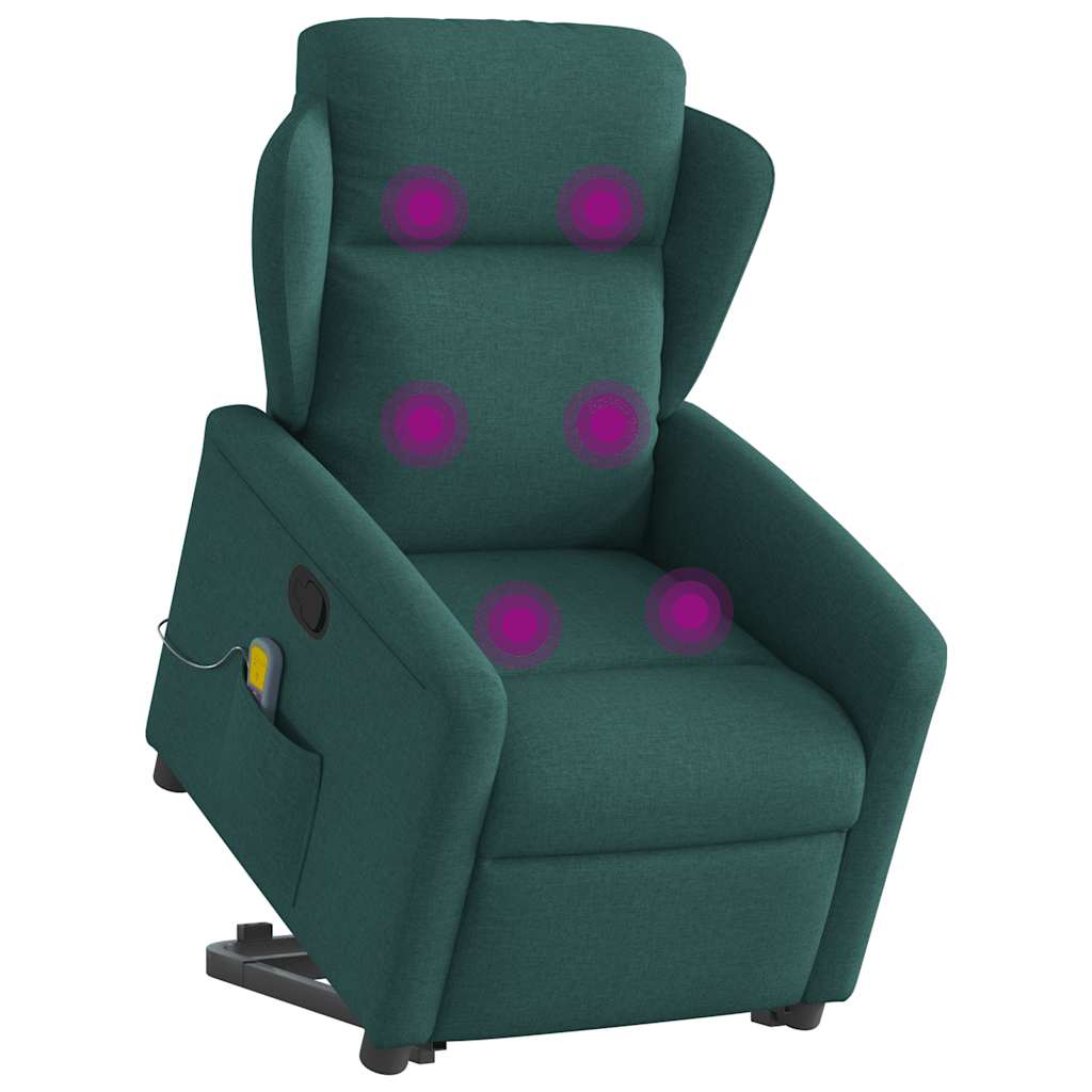 Sta-op-massagestoel verstelbaar stof donkergroen is nu te koop bij PeponiXL, paradijselijk wonen!