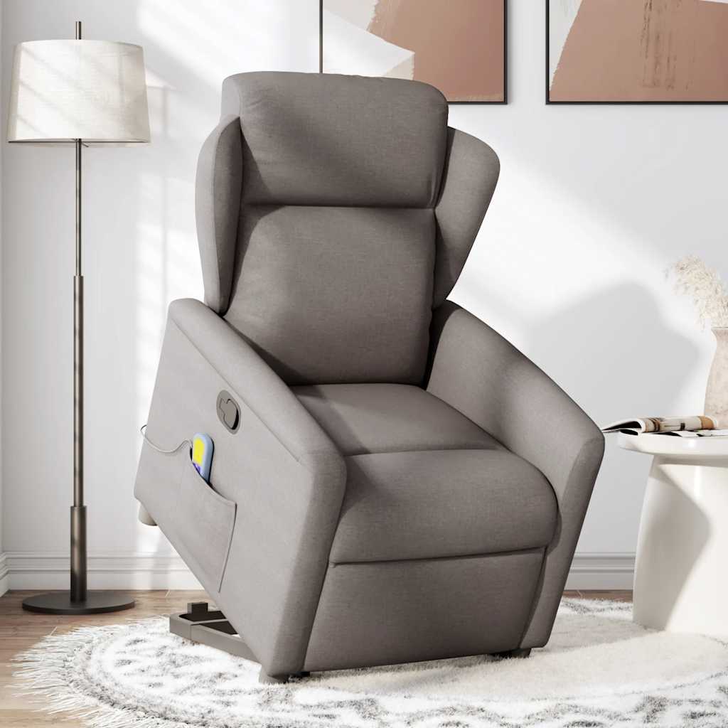 Sta-op-massagestoel verstelbaar stof taupe is nu te koop bij PeponiXL, paradijselijk wonen!