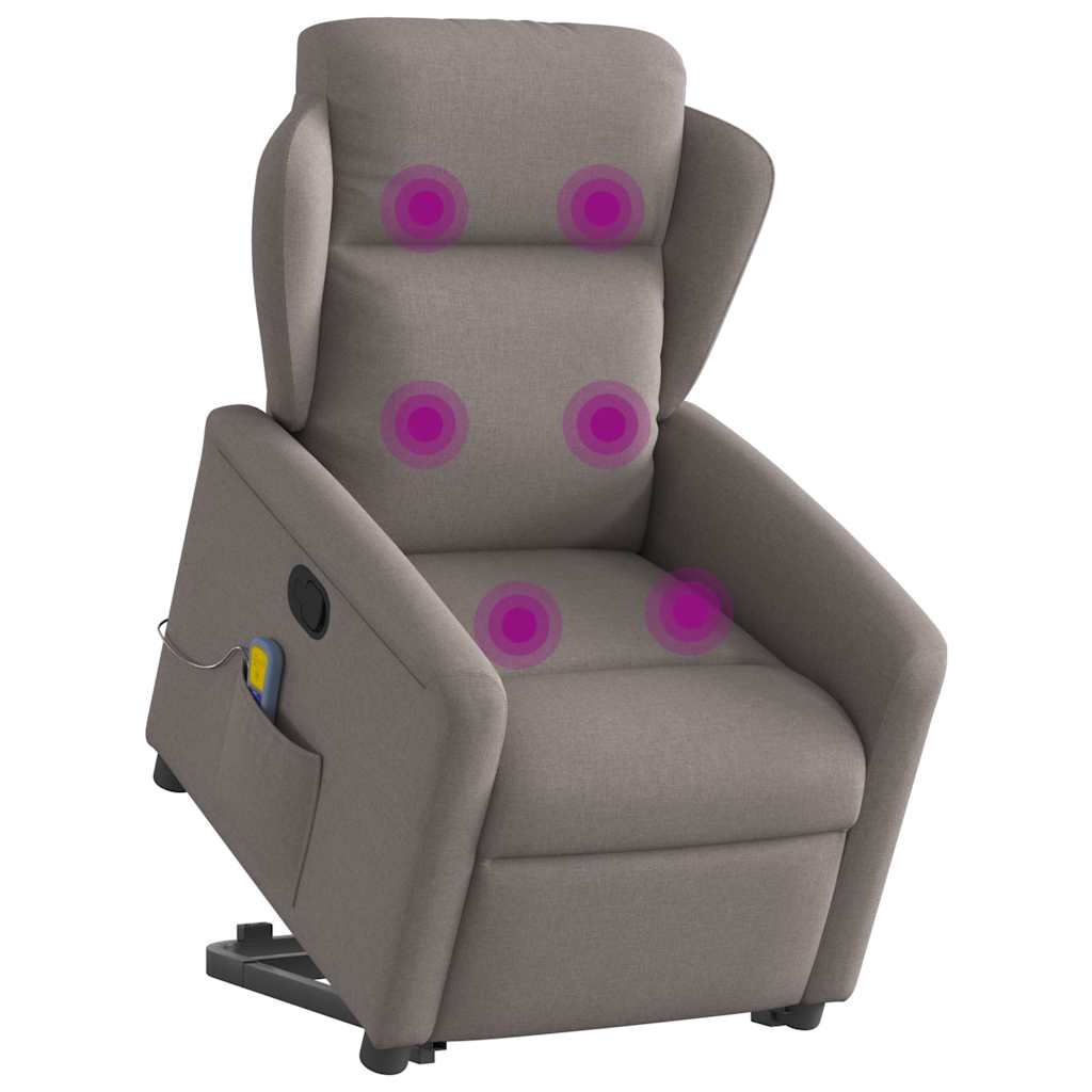 Sta-op-massagestoel verstelbaar stof taupe is nu te koop bij PeponiXL, paradijselijk wonen!