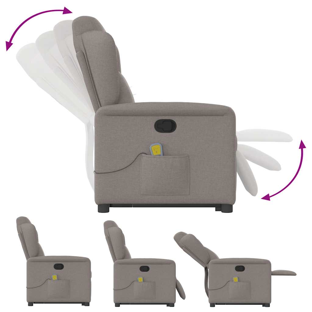 Sta-op-massagestoel verstelbaar stof taupe is nu te koop bij PeponiXL, paradijselijk wonen!