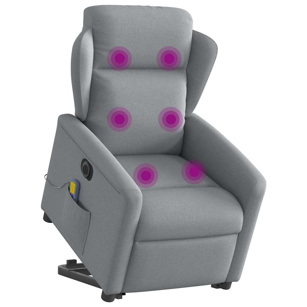 Sta-op-massagestoel elektrisch verstelbaar stof lichtgrijs is nu te koop bij PeponiXL, paradijselijk wonen!