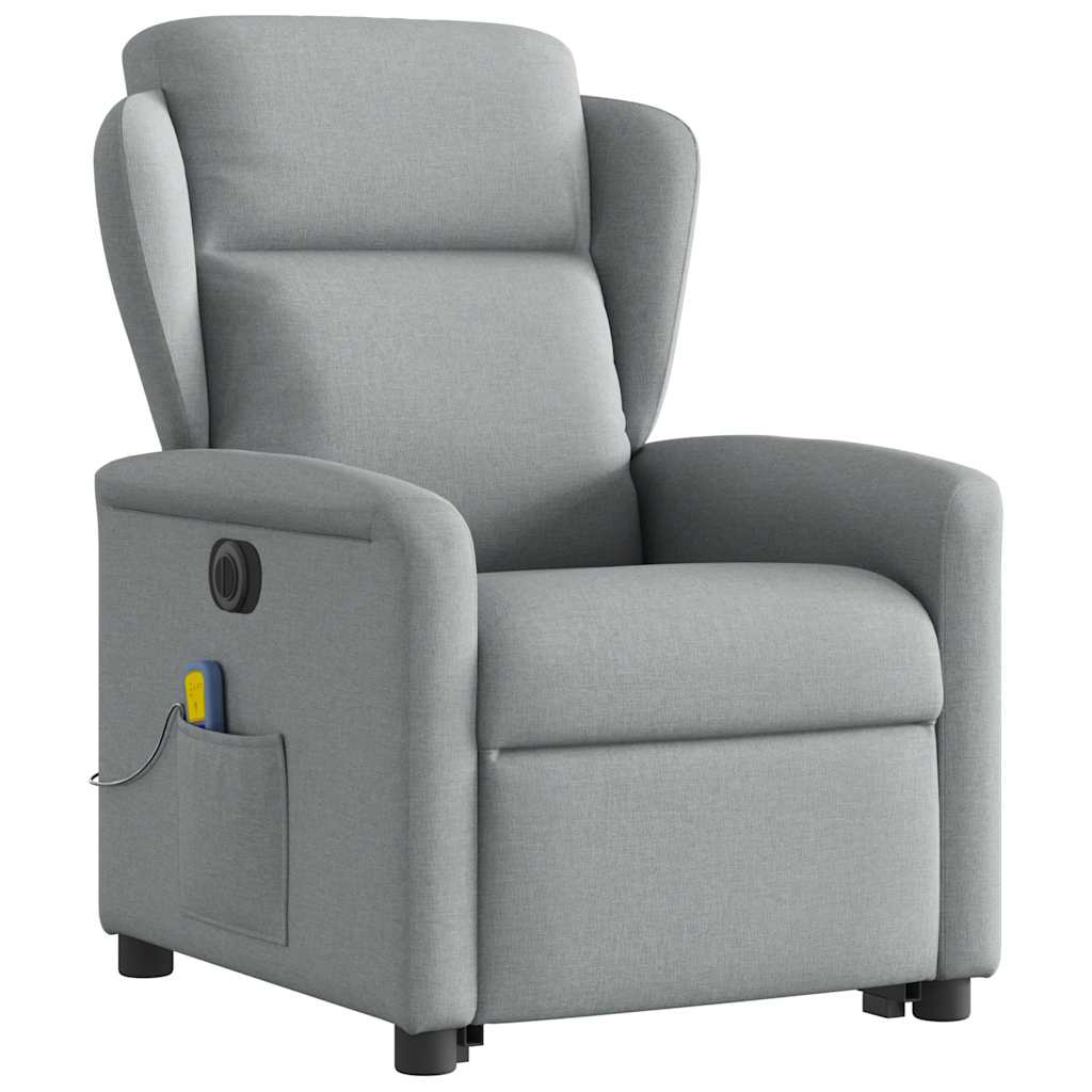 Sta-op-massagestoel elektrisch verstelbaar stof lichtgrijs is nu te koop bij PeponiXL, paradijselijk wonen!