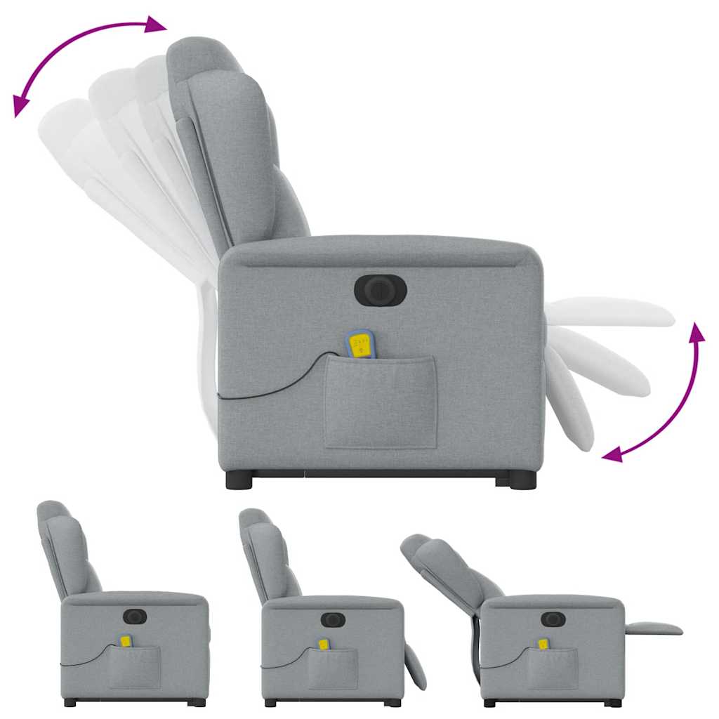 Sta-op-massagestoel elektrisch verstelbaar stof lichtgrijs is nu te koop bij PeponiXL, paradijselijk wonen!