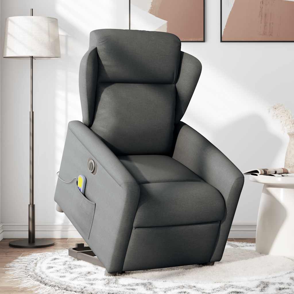 Sta-op-massagestoel elektrisch verstelbaar stof donkergrijs is nu te koop bij PeponiXL, paradijselijk wonen!