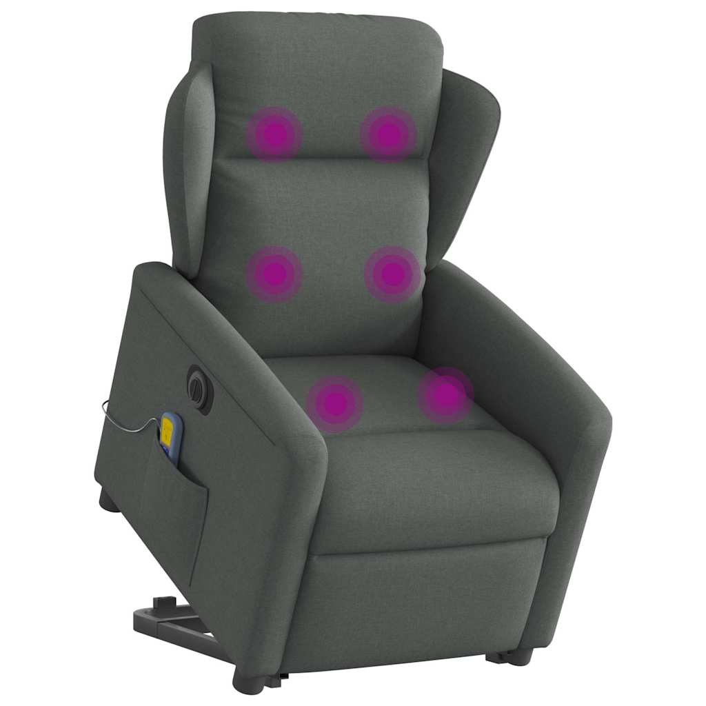 Sta-op-massagestoel elektrisch verstelbaar stof donkergrijs is nu te koop bij PeponiXL, paradijselijk wonen!