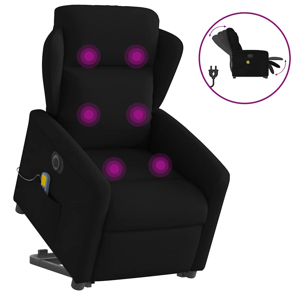 Sta-op-massagestoel elektrisch verstelbaar stof zwart is nu te koop bij PeponiXL, paradijselijk wonen!