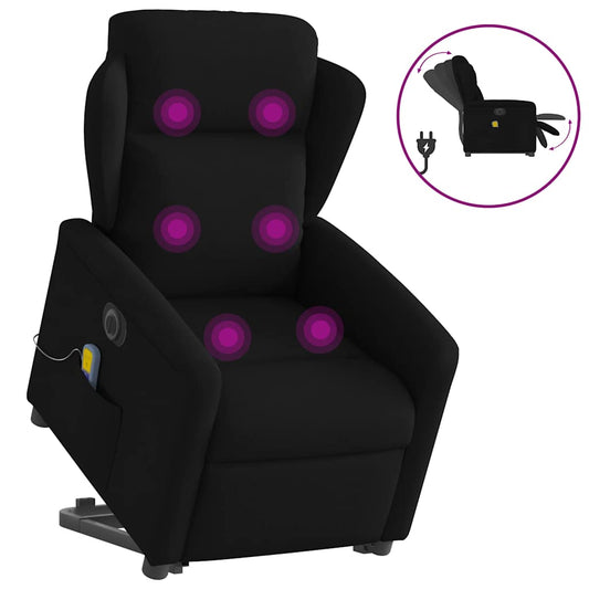 Sta-op-massagestoel elektrisch verstelbaar stof zwart is nu te koop bij PeponiXL, paradijselijk wonen!