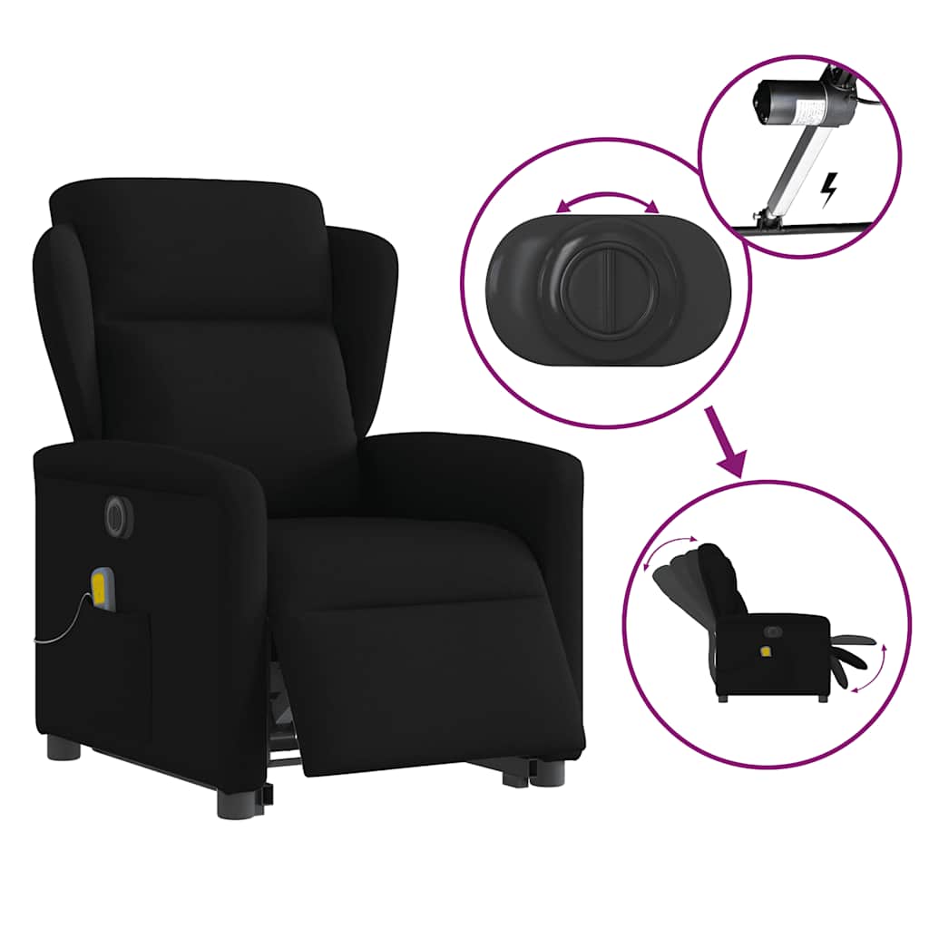 Sta-op-massagestoel elektrisch verstelbaar stof zwart is nu te koop bij PeponiXL, paradijselijk wonen!