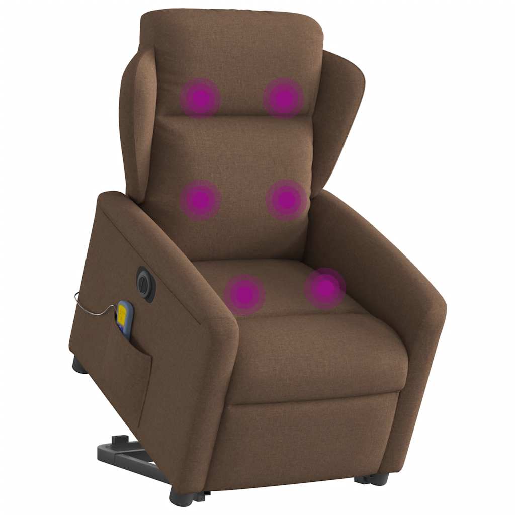 Sta-op-massagestoel elektrisch verstelbaar stof bruin is nu te koop bij PeponiXL, paradijselijk wonen!