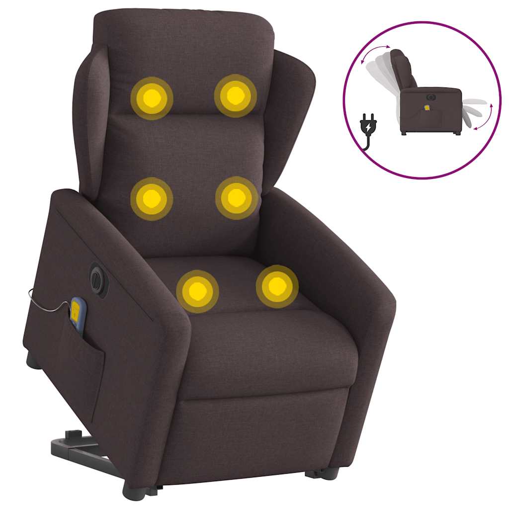 Sta-op-massagestoel elektrisch verstelbaar stof donkerbruin is nu te koop bij PeponiXL, paradijselijk wonen!