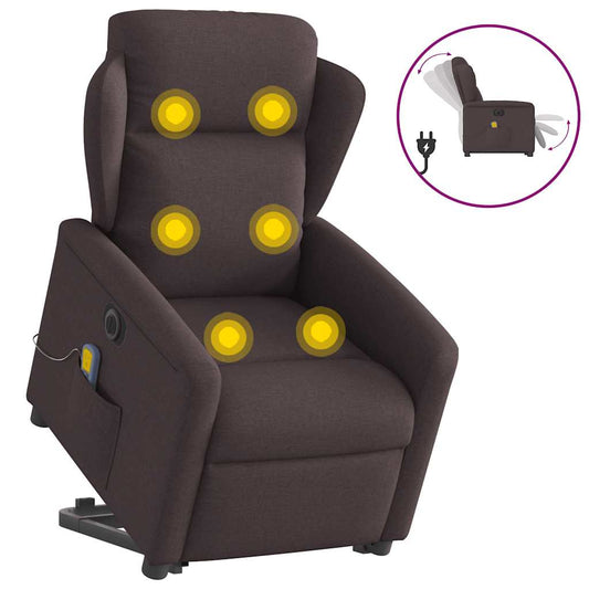 Sta-op-massagestoel elektrisch verstelbaar stof donkerbruin is nu te koop bij PeponiXL, paradijselijk wonen!