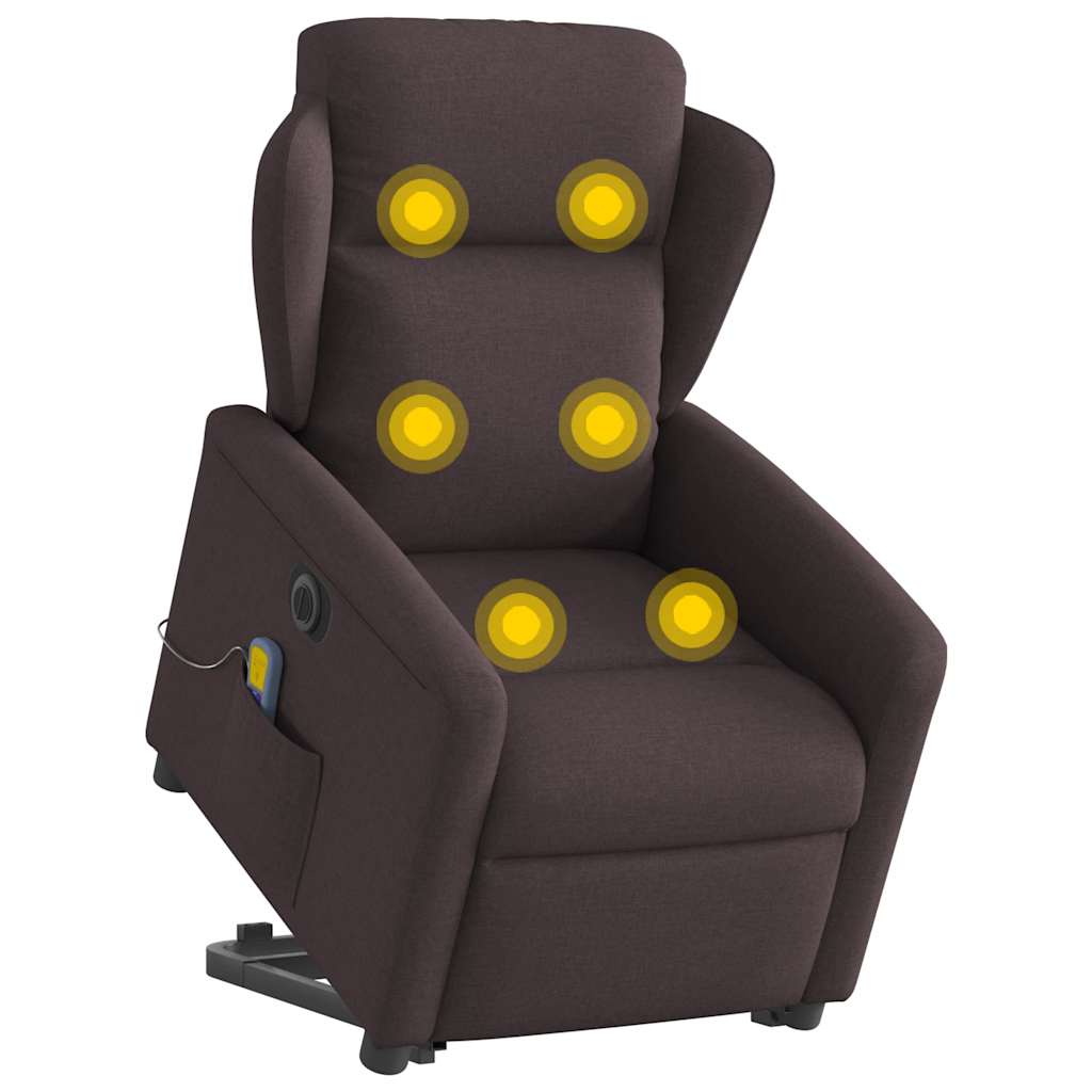 Sta-op-massagestoel elektrisch verstelbaar stof donkerbruin is nu te koop bij PeponiXL, paradijselijk wonen!