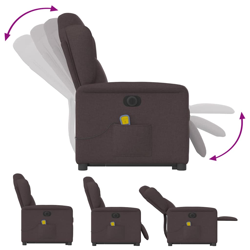 Sta-op-massagestoel elektrisch verstelbaar stof donkerbruin is nu te koop bij PeponiXL, paradijselijk wonen!