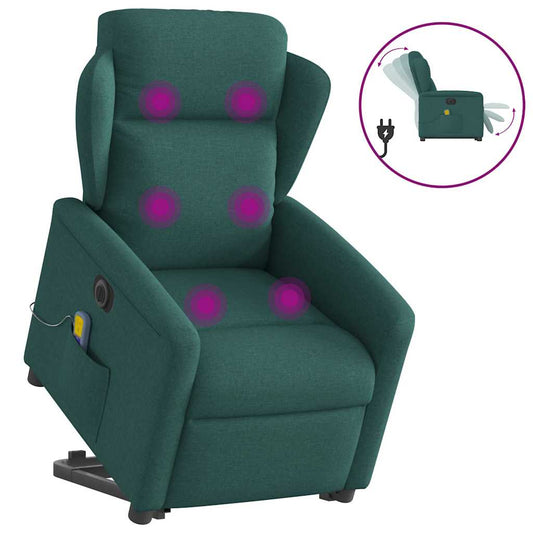 Sta-op-massagestoel elektrisch verstelbaar stof donkergroen is nu te koop bij PeponiXL, paradijselijk wonen!