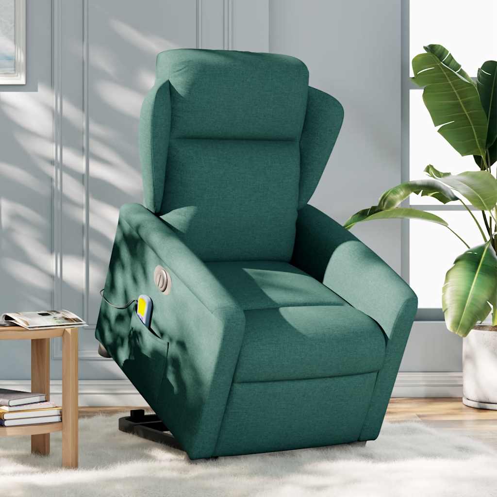 Sta-op-massagestoel elektrisch verstelbaar stof donkergroen is nu te koop bij PeponiXL, paradijselijk wonen!