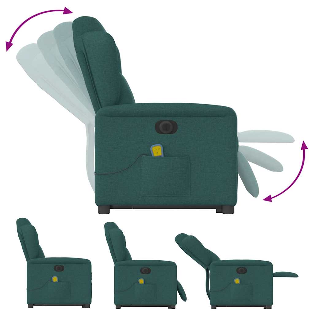 Sta-op-massagestoel elektrisch verstelbaar stof donkergroen is nu te koop bij PeponiXL, paradijselijk wonen!