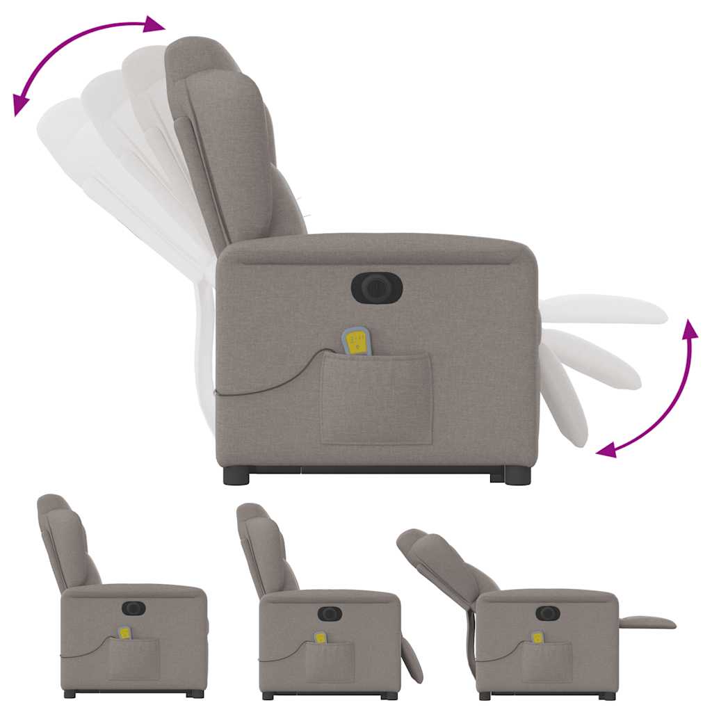 Sta-op-massagestoel elektrisch verstelbaar stof taupe is nu te koop bij PeponiXL, paradijselijk wonen!