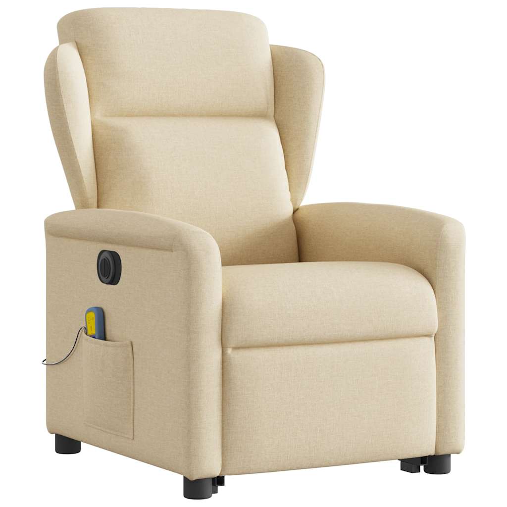 Sta-op-massagestoel elektrisch verstelbaar stof crèmekleurig is nu te koop bij PeponiXL, paradijselijk wonen!
