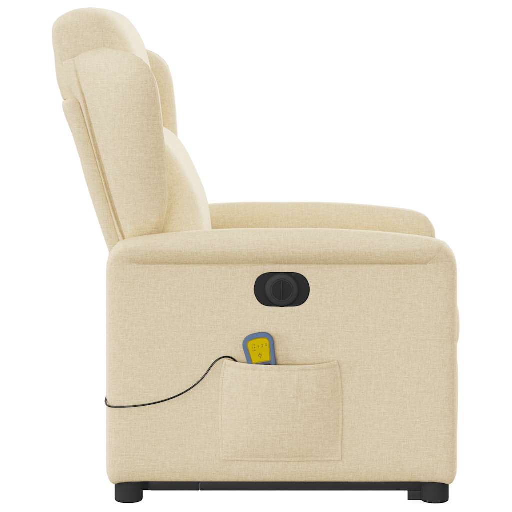 Sta-op-massagestoel elektrisch verstelbaar stof crèmekleurig is nu te koop bij PeponiXL, paradijselijk wonen!