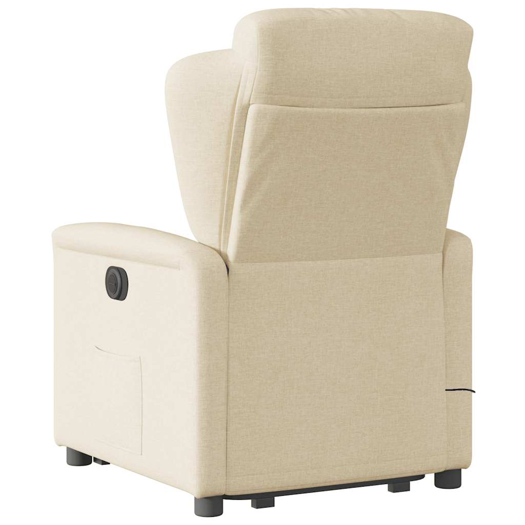 Sta-op-massagestoel elektrisch verstelbaar stof crèmekleurig is nu te koop bij PeponiXL, paradijselijk wonen!