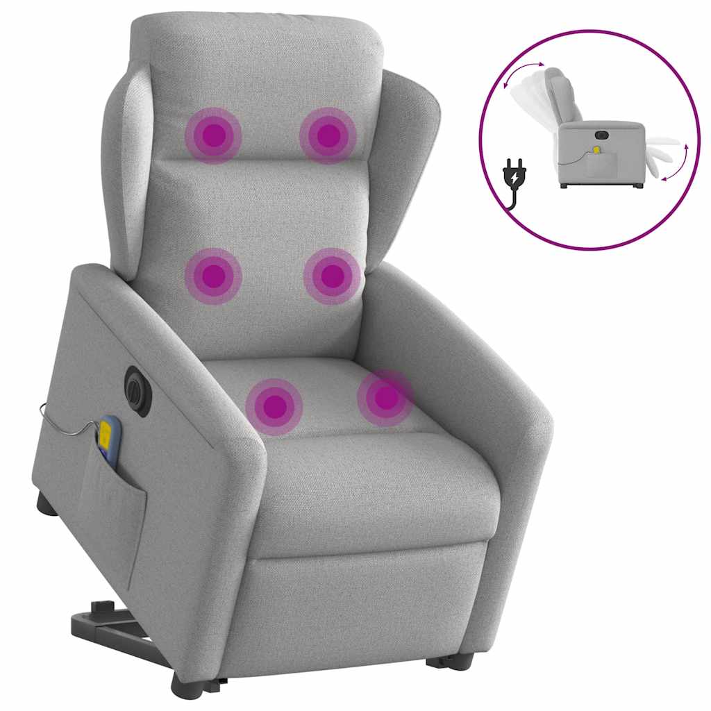 Sta-op-massagestoel elektrisch verstelbaar stof wolk grijs is nu te koop bij PeponiXL, paradijselijk wonen!
