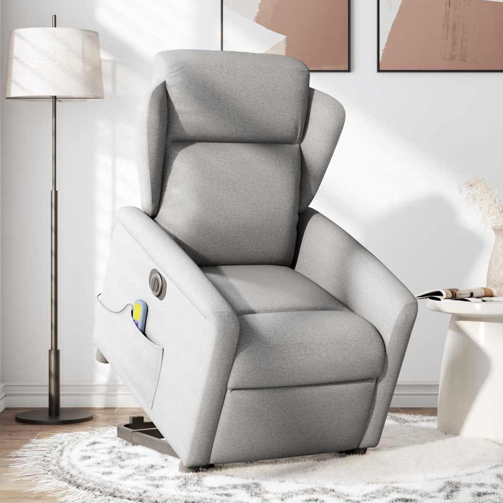 Sta-op-massagestoel elektrisch verstelbaar stof wolk grijs is nu te koop bij PeponiXL, paradijselijk wonen!