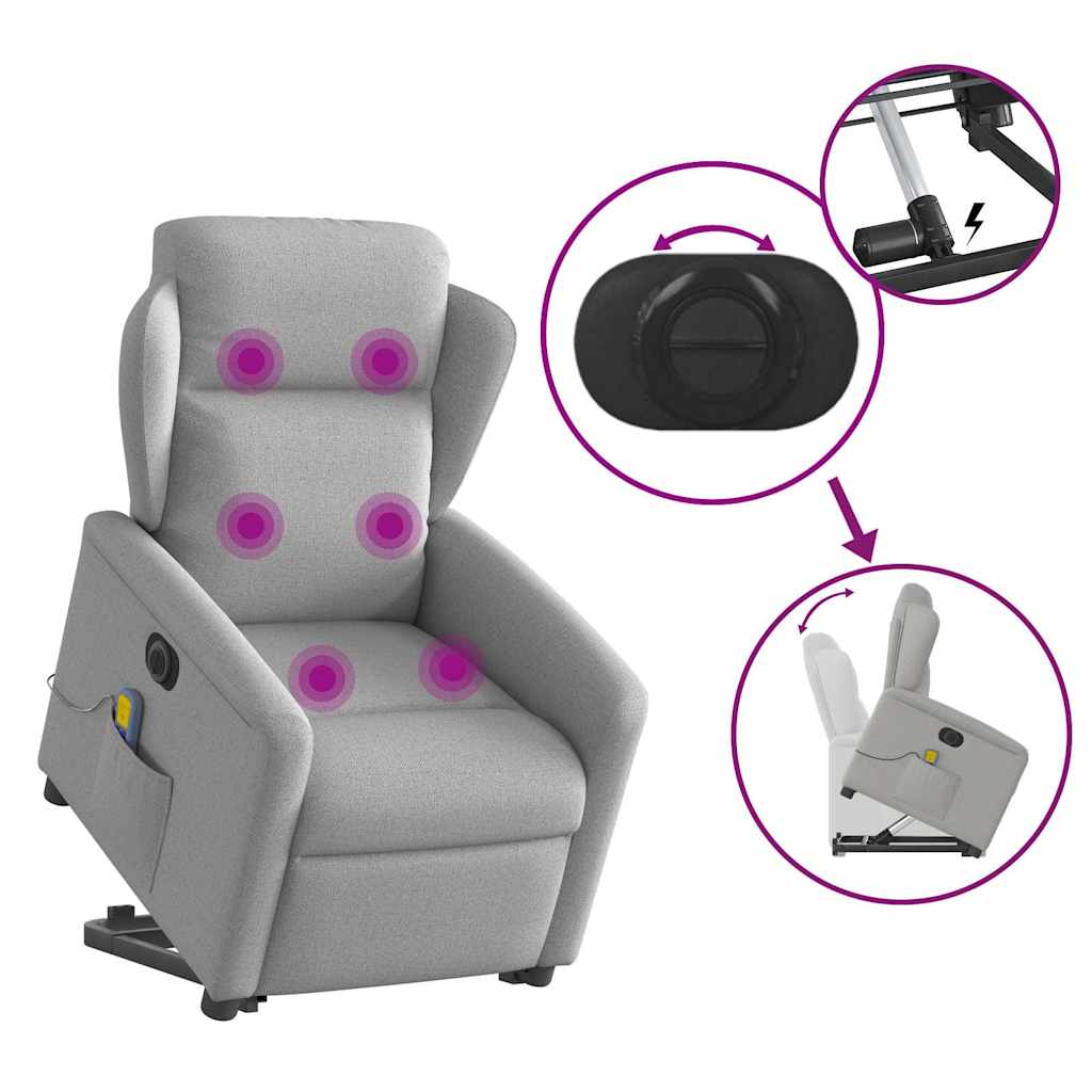 Sta-op-massagestoel elektrisch verstelbaar stof wolk grijs is nu te koop bij PeponiXL, paradijselijk wonen!
