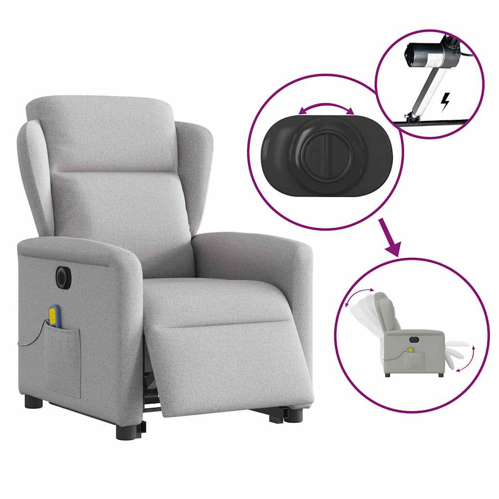 Sta-op-massagestoel elektrisch verstelbaar stof wolk grijs is nu te koop bij PeponiXL, paradijselijk wonen!