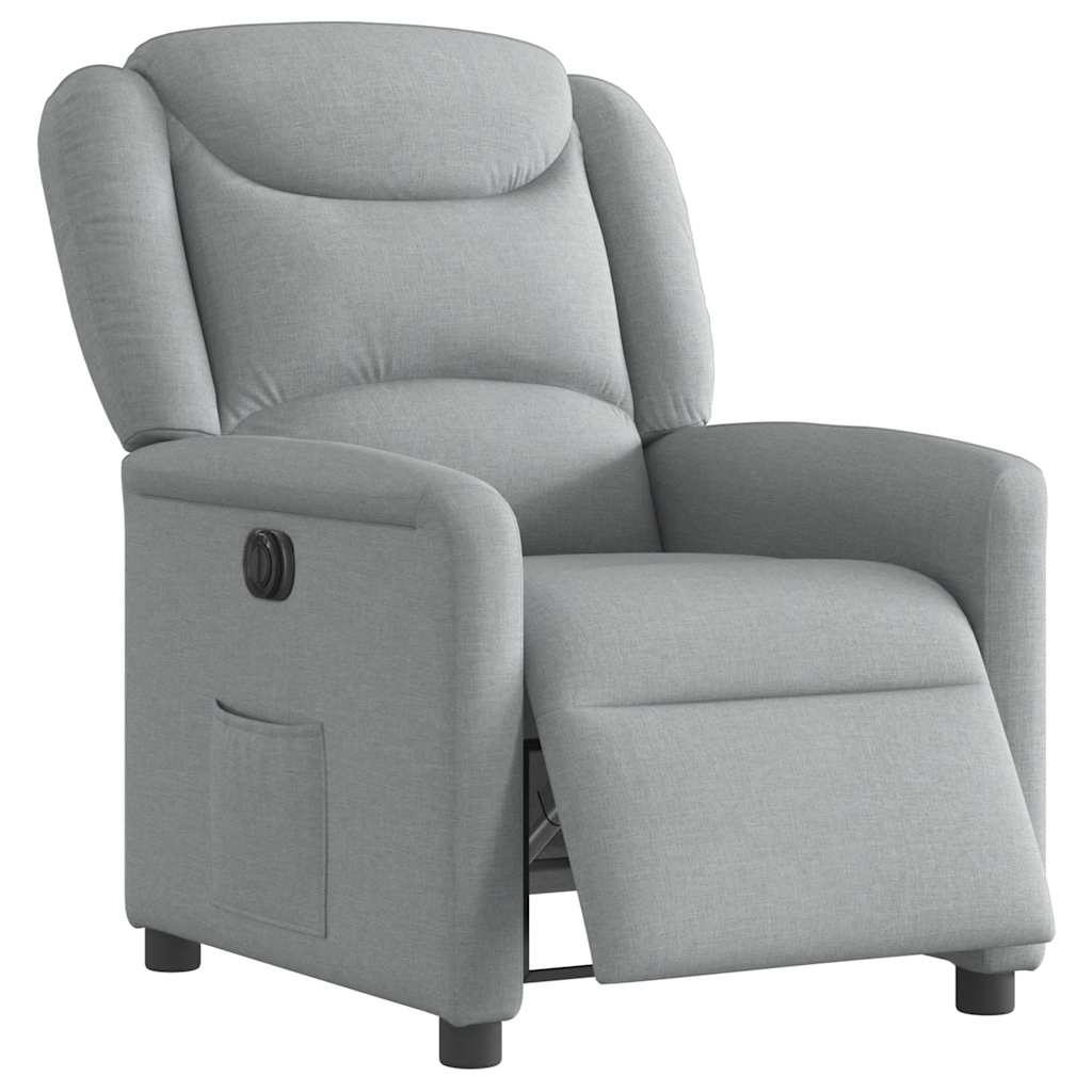 Fauteuil elektrisch verstelbaar stof lichtgrijs is nu te koop bij PeponiXL, paradijselijk wonen!