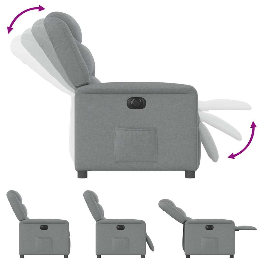 Fauteuil elektrisch verstelbaar stof lichtgrijs is nu te koop bij PeponiXL, paradijselijk wonen!