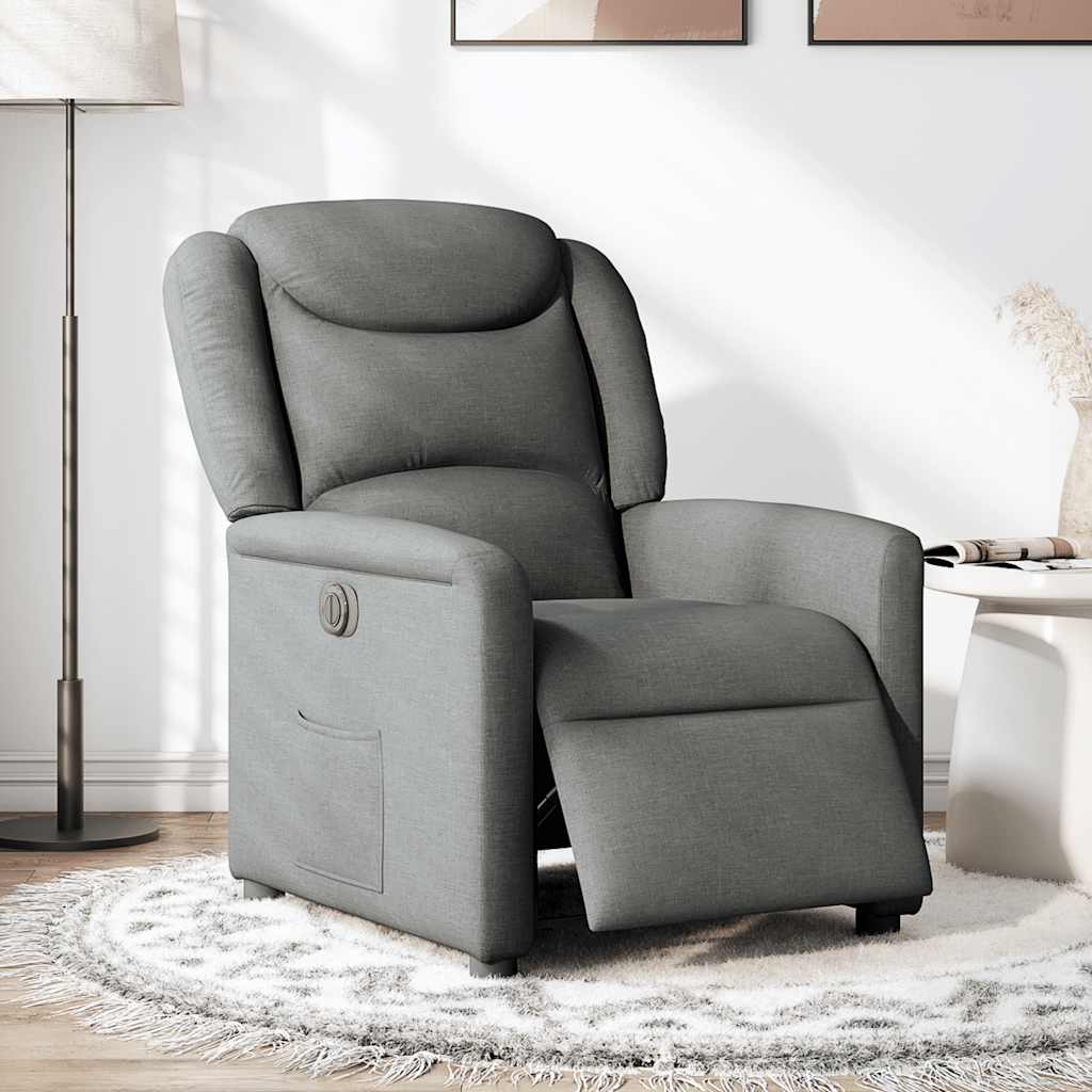 Fauteuil elektrisch verstelbaar stof donkergrijs is nu te koop bij PeponiXL, paradijselijk wonen!