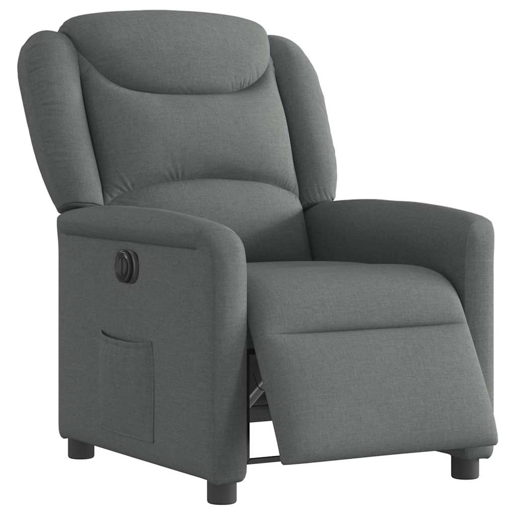 Fauteuil elektrisch verstelbaar stof donkergrijs is nu te koop bij PeponiXL, paradijselijk wonen!