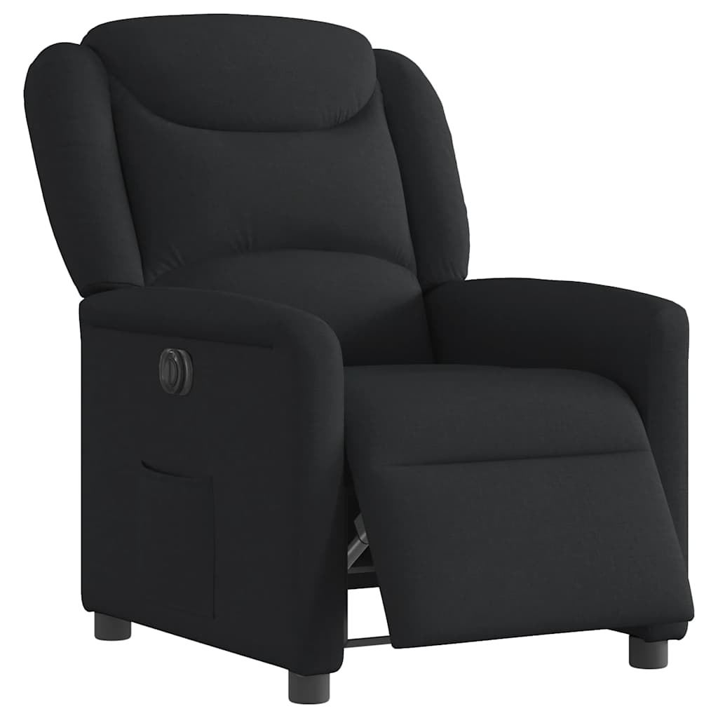 Fauteuil verstelbaar elektrisch stof zwart is nu te koop bij PeponiXL, paradijselijk wonen!
