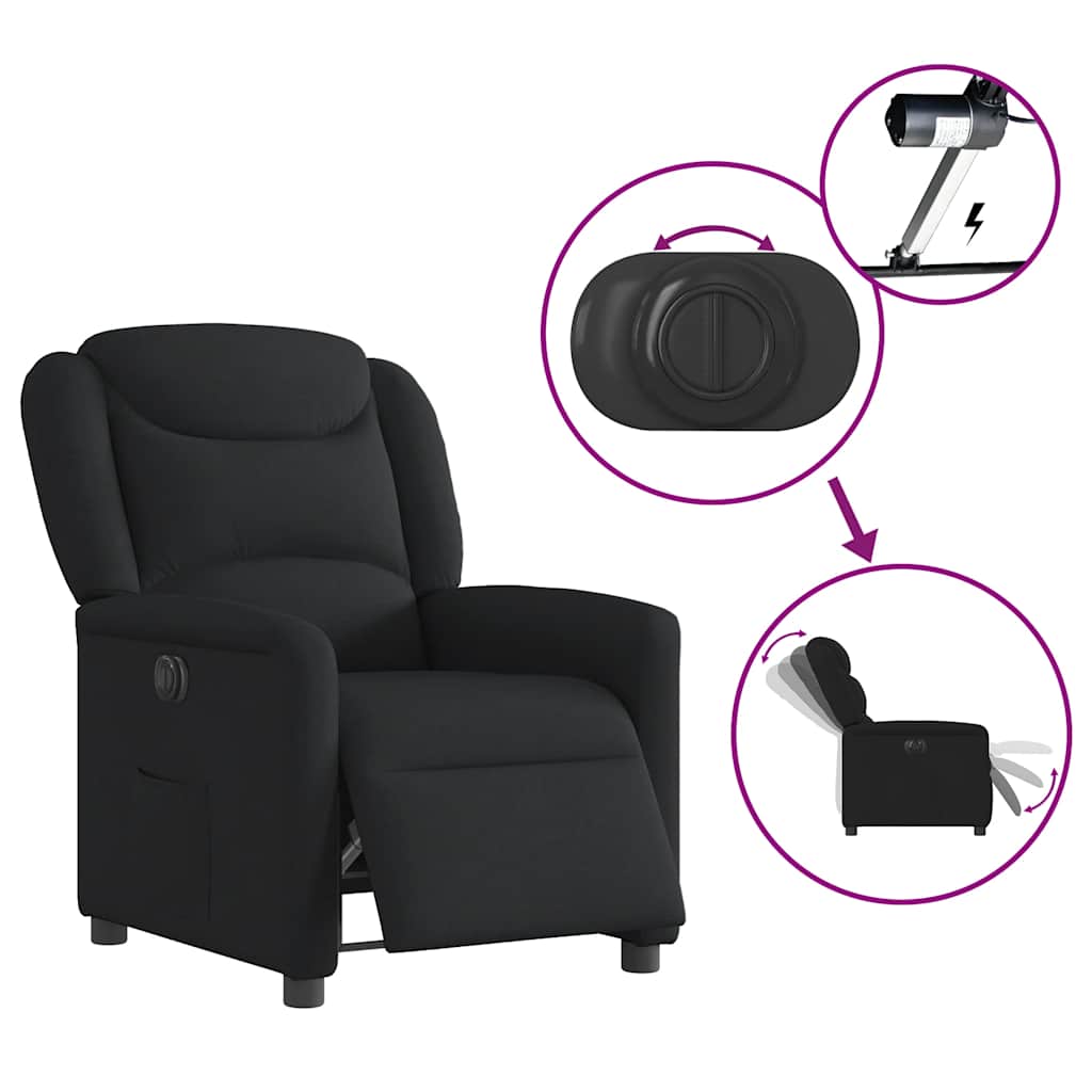 Fauteuil verstelbaar elektrisch stof zwart is nu te koop bij PeponiXL, paradijselijk wonen!