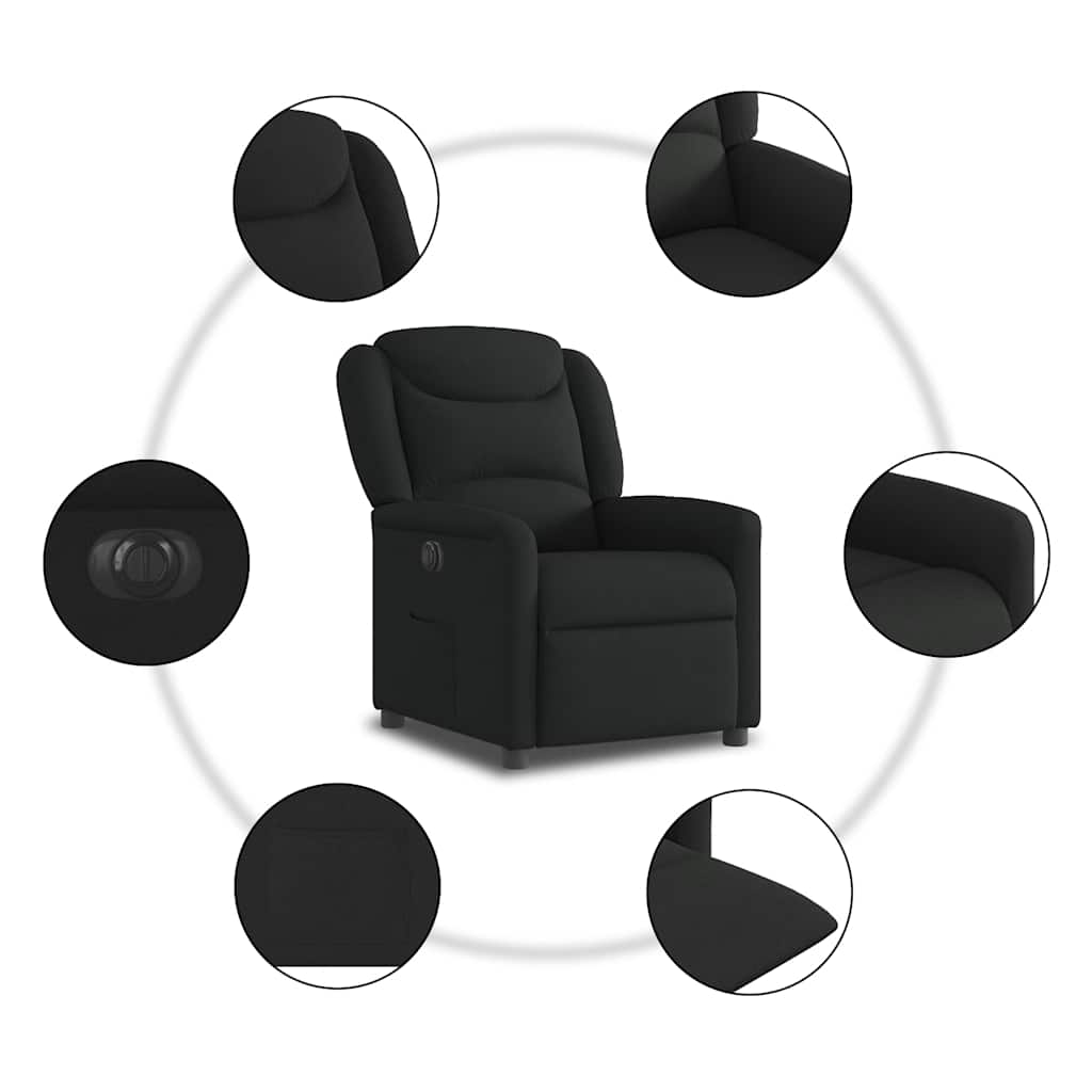 Fauteuil verstelbaar elektrisch stof zwart is nu te koop bij PeponiXL, paradijselijk wonen!