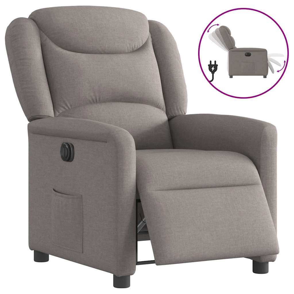Fauteuil verstelbaar elektrisch stof taupe is nu te koop bij PeponiXL, paradijselijk wonen!